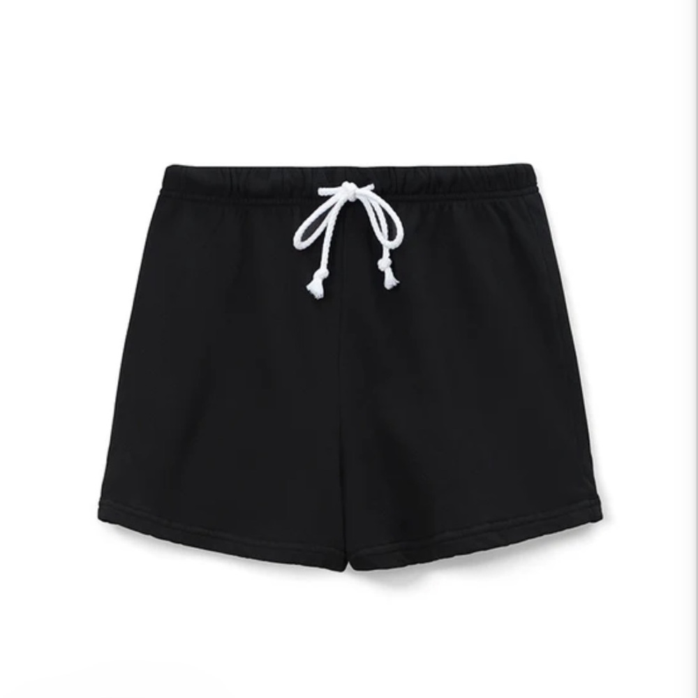 perfectwhitetee Black Women’s Pull-On Shorts with White Drawstring